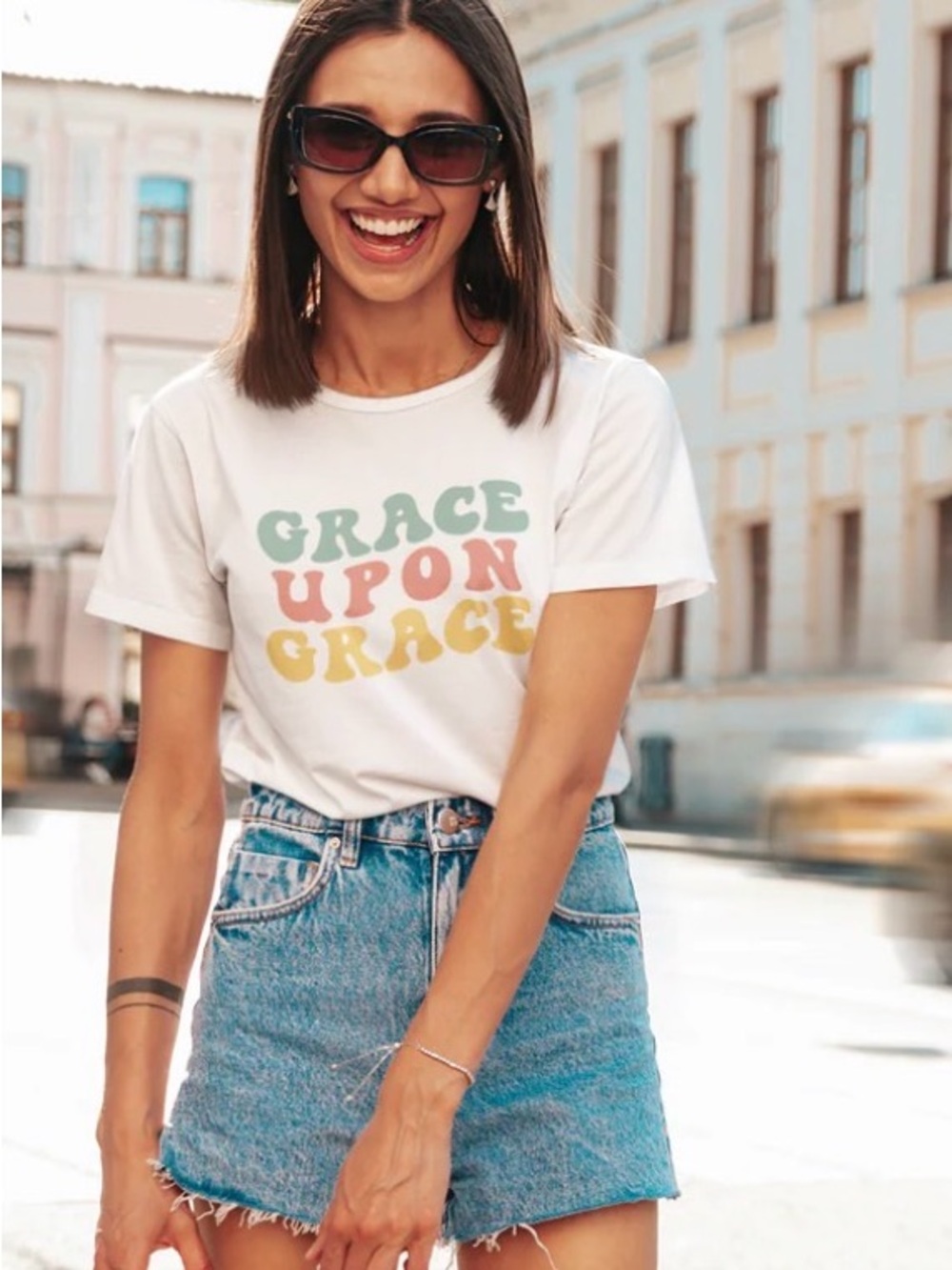 Grace Upon Grace White Graphic Tee